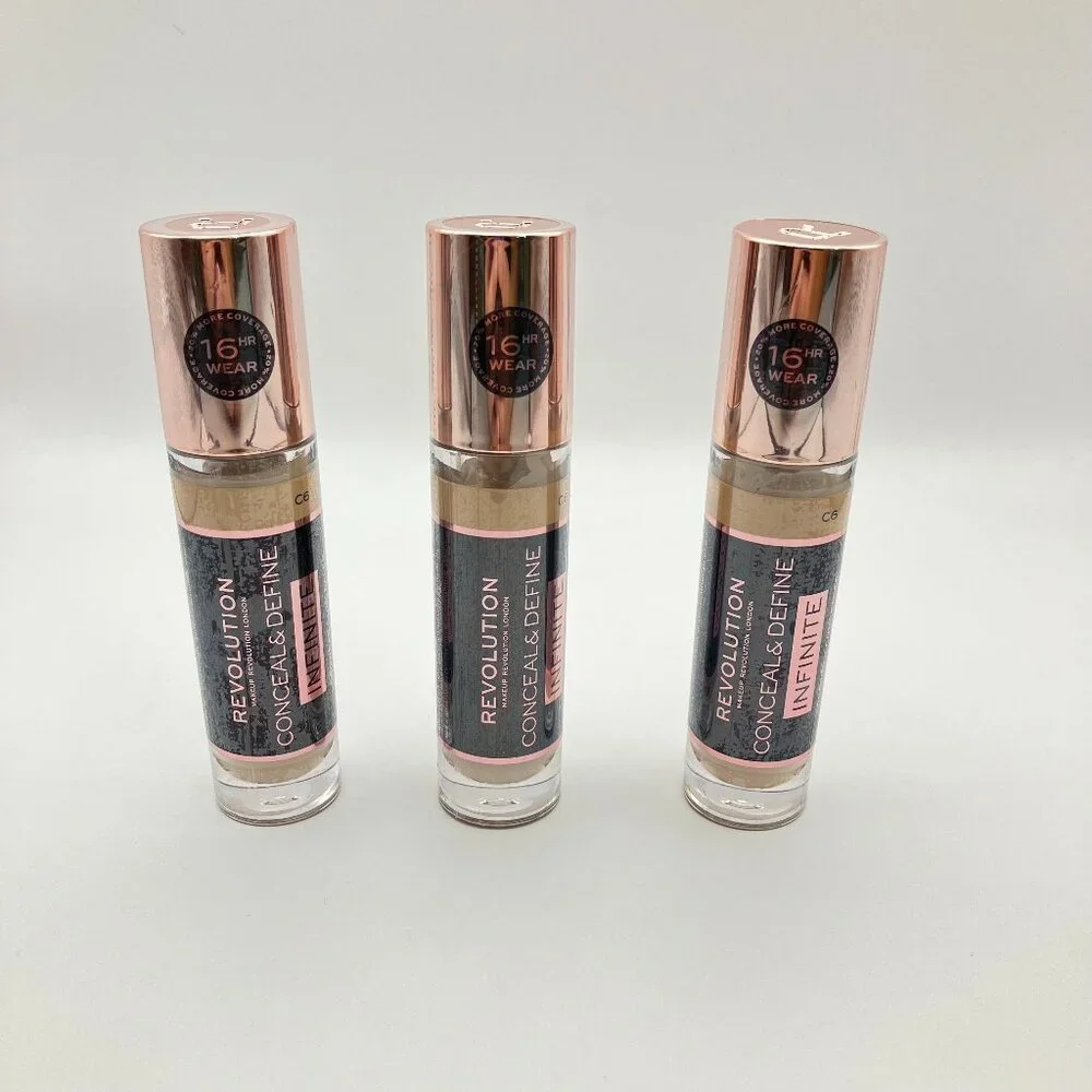Lot of 3 Revolution Conceal & Define Infinite Concealer C7 16HR Wear Creaseproof